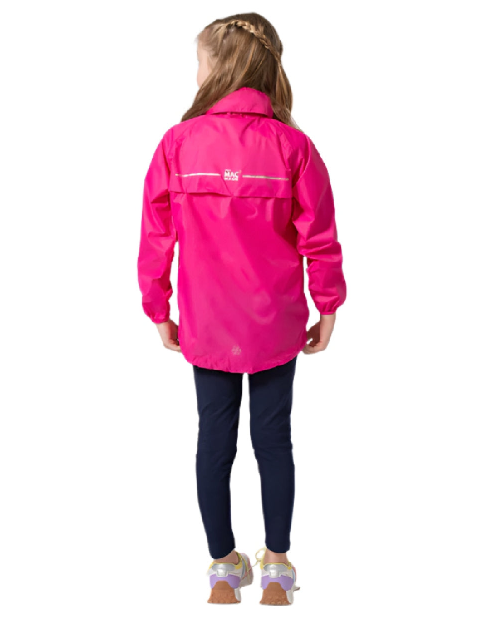 Pink Coloured Mac In A Sac Mini Origin Packable Waterproof Jacket on white background 