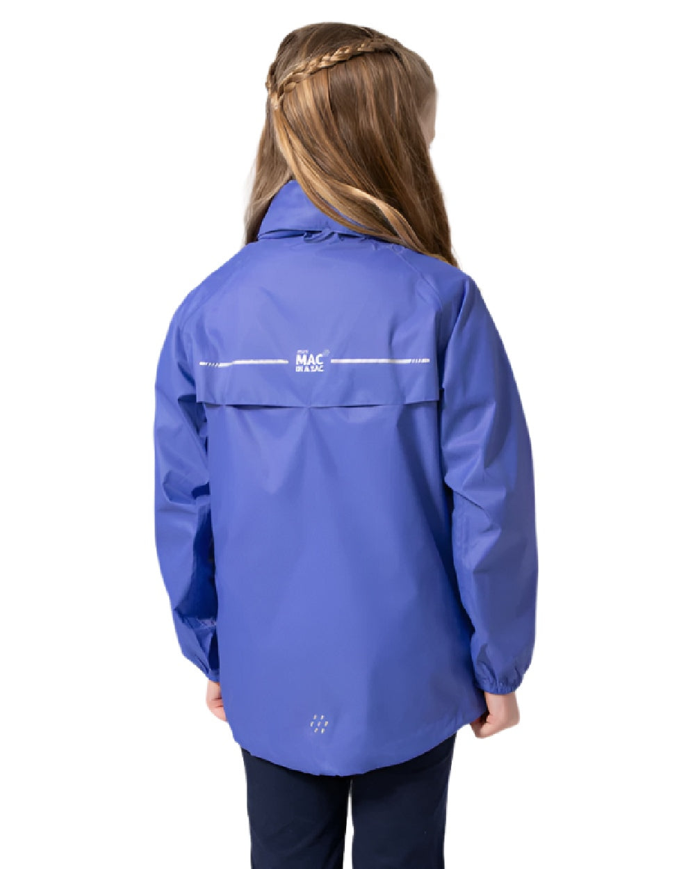 Ultraviolet Coloured Mac In A Sac Mini Origin Packable Waterproof Jacket on white background 