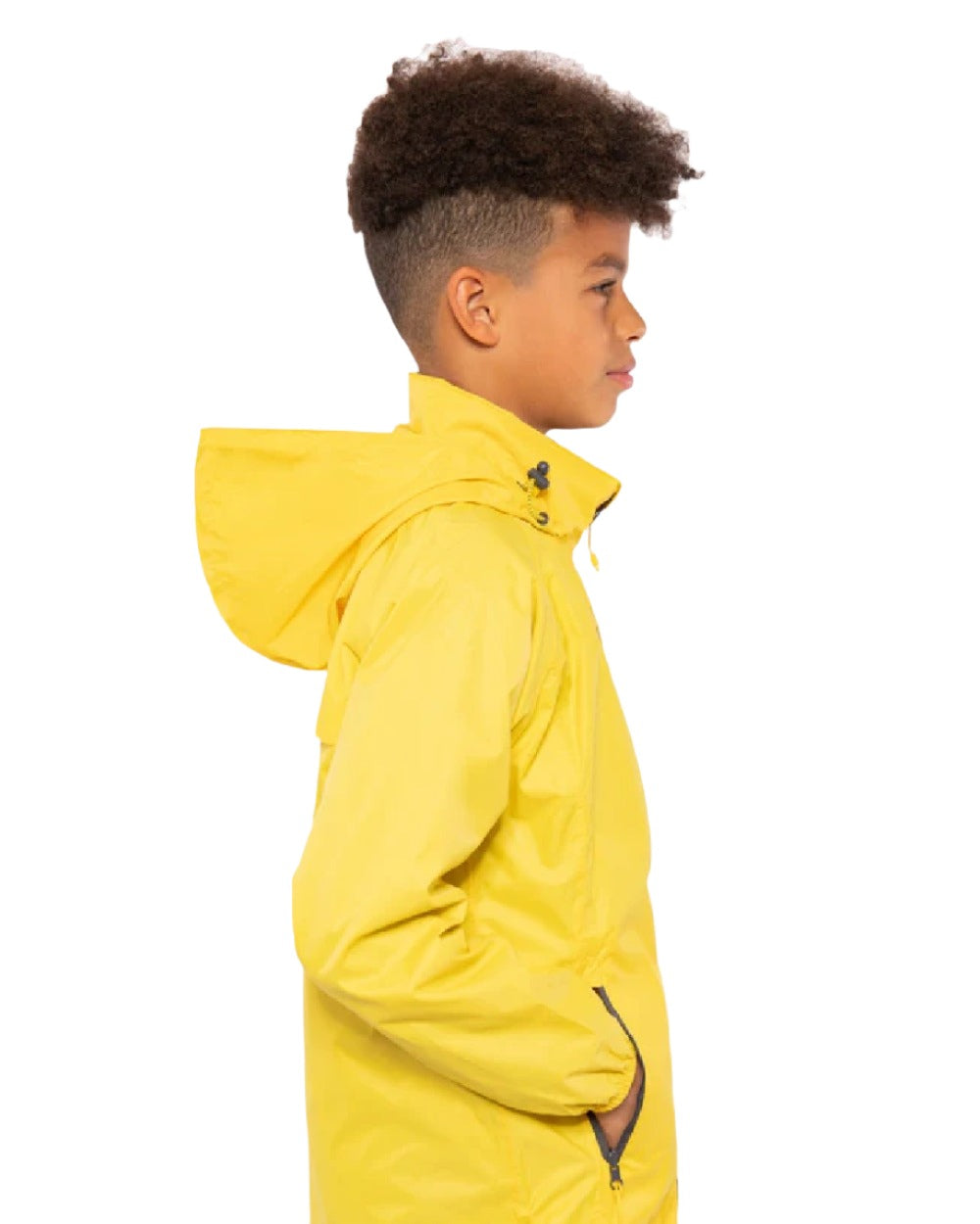 Yellow Coloured Mac In A Sac Mini Origin Packable Waterproof Jacket on white background 