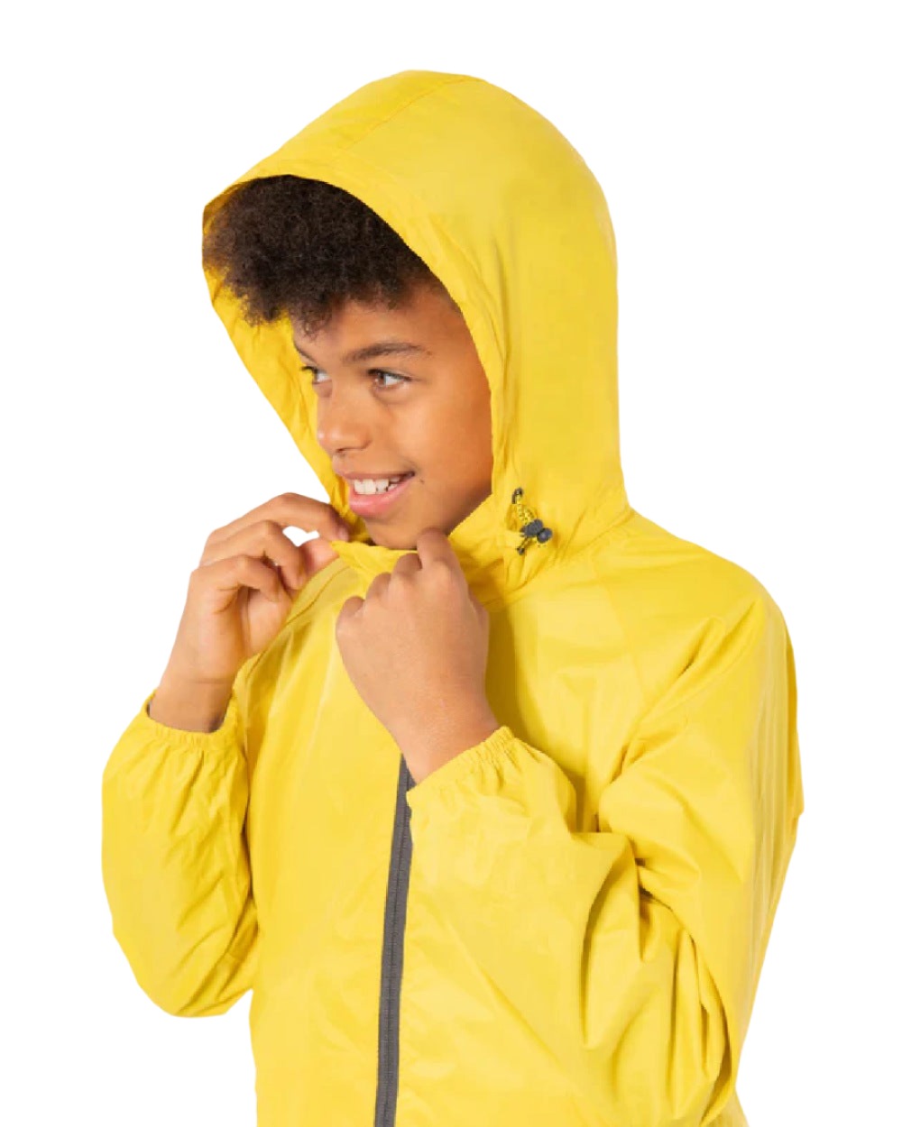 Yellow Coloured Mac In A Sac Mini Origin Packable Waterproof Jacket on white background 