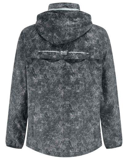 Black Etch Coloured Mac In A Sac Origin Camo Packable Waterproof Jacket on white background 