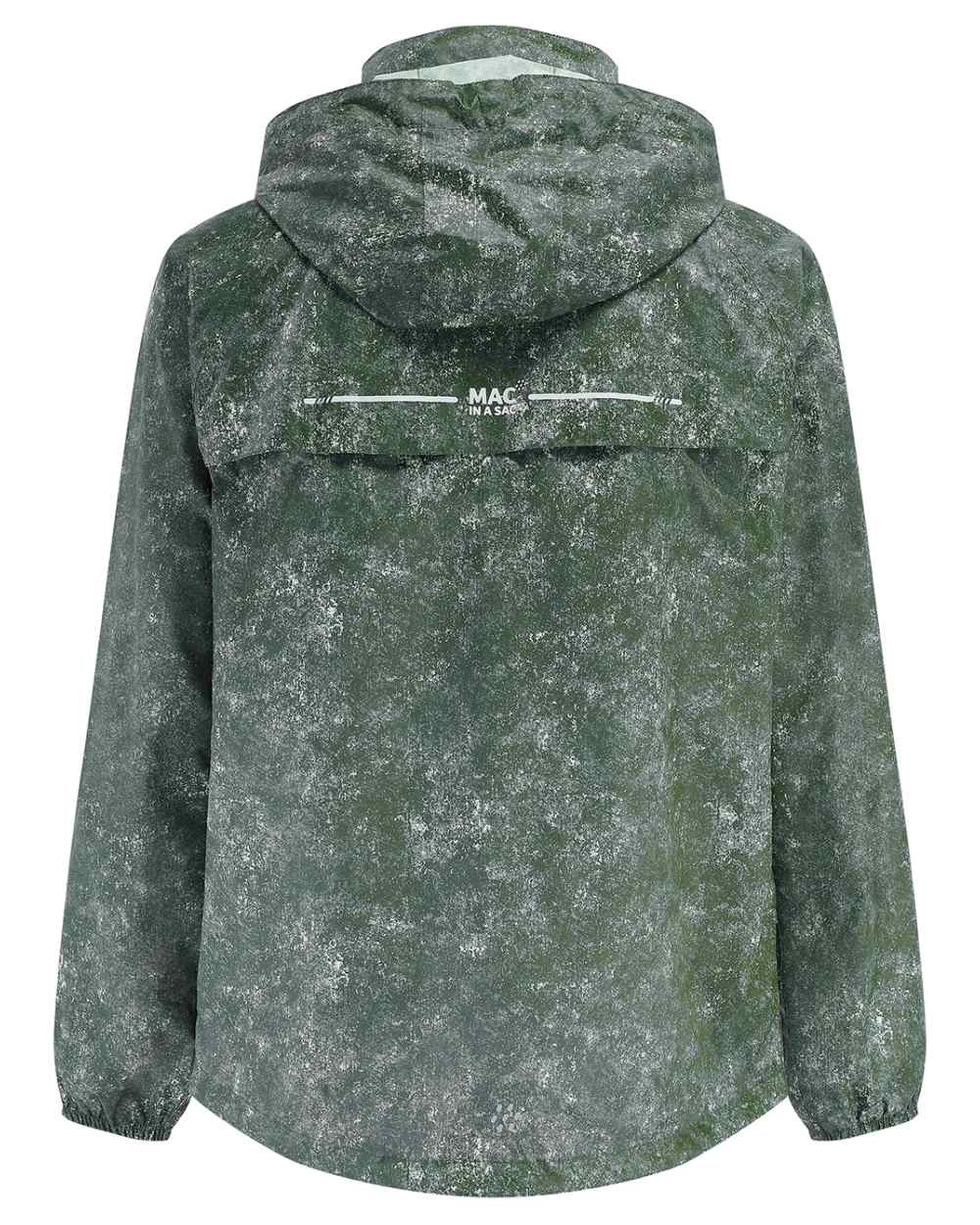 Khaki Etch Coloured Mac In A Sac Origin Camo Packable Waterproof Jacket on white background 