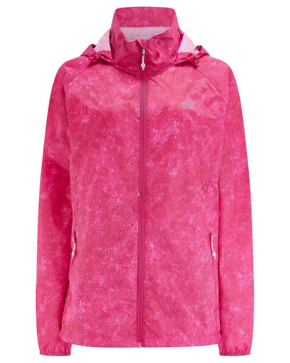 Pink Etch Coloured Mac In A Sac Origin Camo Packable Waterproof Jacket on white background 