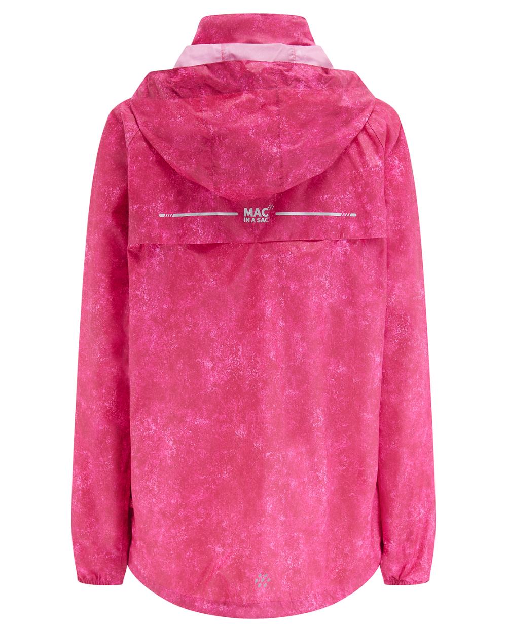Pink Etch Coloured Mac In A Sac Origin Camo Packable Waterproof Jacket on white background 