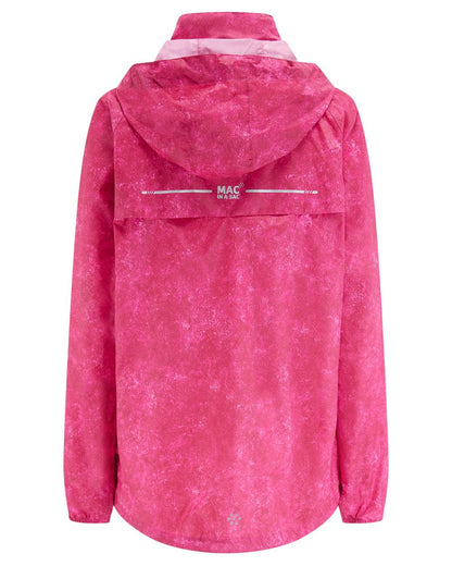 Pink Etch Coloured Mac In A Sac Origin Camo Packable Waterproof Jacket on white background 