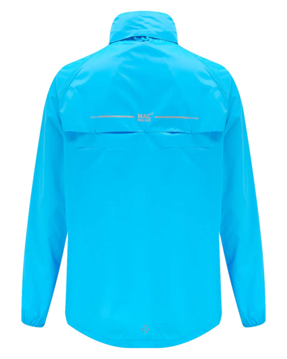 Neon Blue Coloured Mac In A Sac Origin Neon Packable Waterproof Jacket on white background 