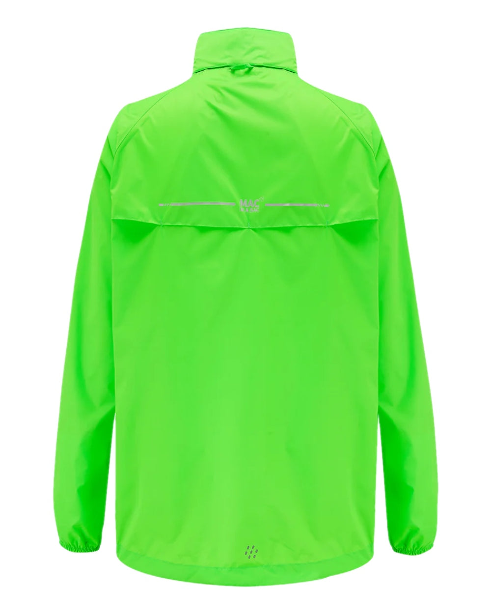 Neon Green Coloured Mac In A Sac Origin Neon Packable Waterproof Jacket on white background 