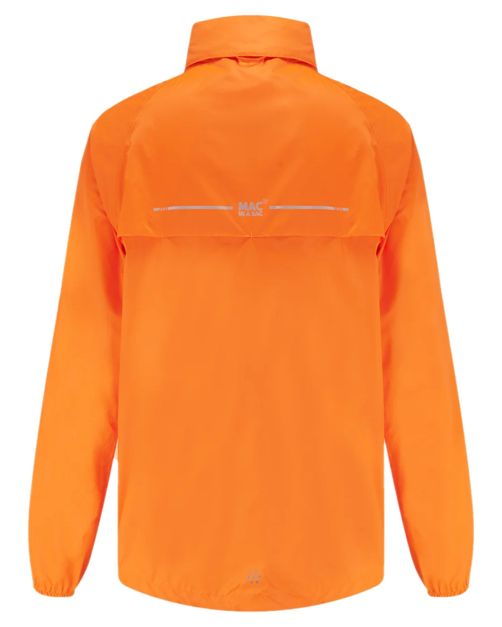Neon Orange Coloured Mac In A Sac Origin Neon Packable Waterproof Jacket on white background 