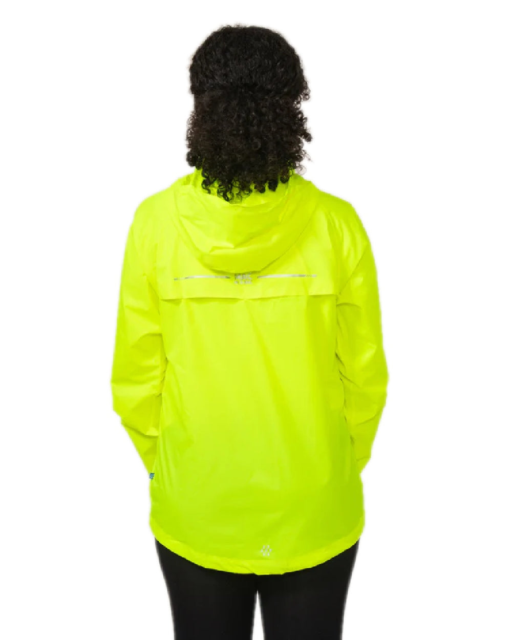 Neon Yellow Coloured Mac In A Sac Origin Neon Packable Waterproof Jacket on white background 
