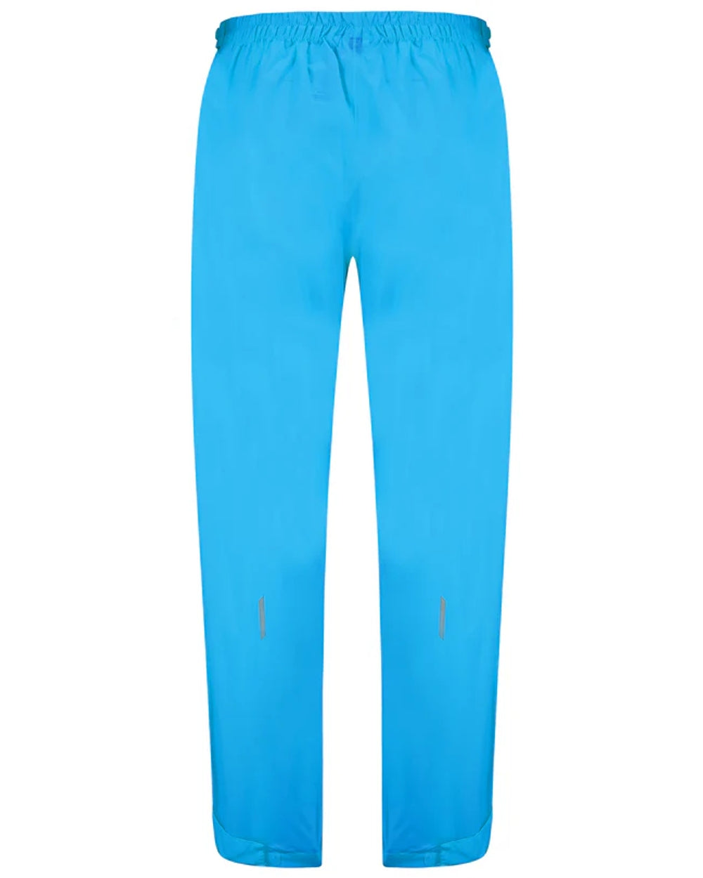 Neon Blue coloured Mac In A Sac Origin Packable Full Zip Overtrousers on white background 