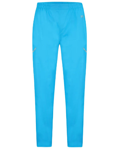 Neon Blue coloured Mac In A Sac Origin Packable Full Zip Overtrousers on white background 
