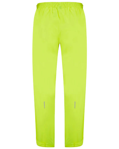 Neon Yellow coloured Mac In A Sac Origin Packable Full Zip Overtrousers on white background 
