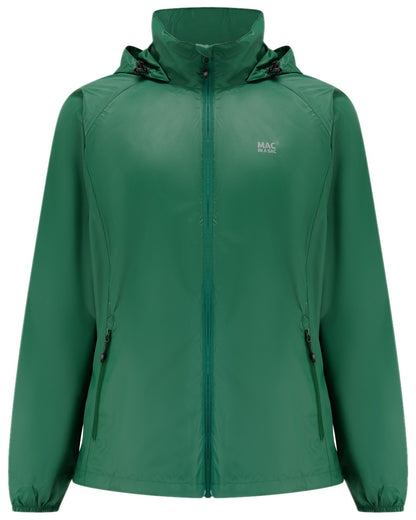 Forest Green Coloured Mac In A Sac Origin Packable Waterproof Jacket on white background 