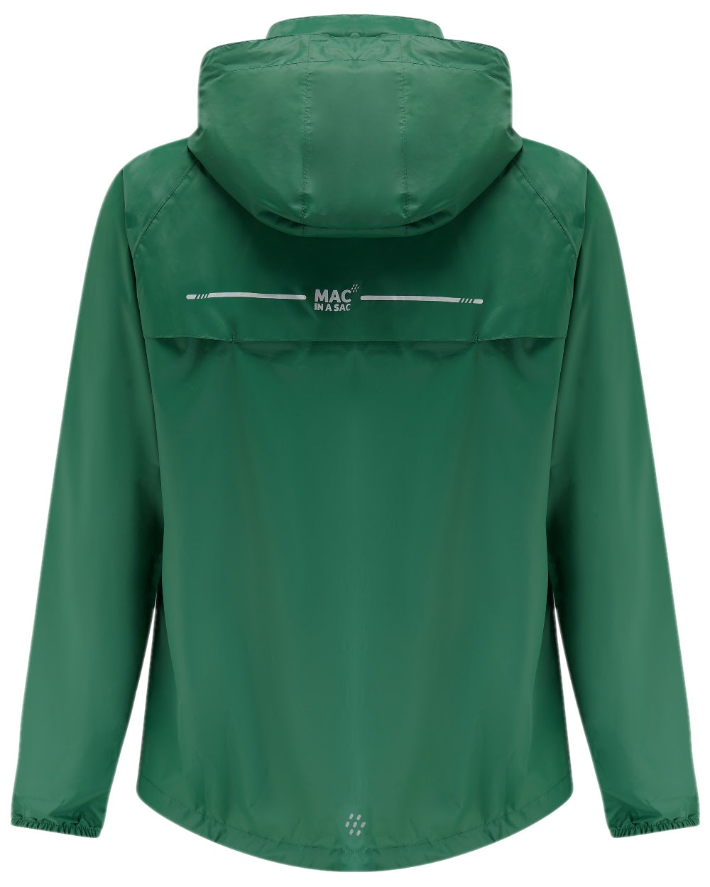 Forest Green Coloured Mac In A Sac Origin Packable Waterproof Jacket on white background 