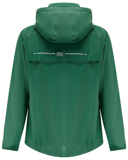 Forest Green Coloured Mac In A Sac Origin Packable Waterproof Jacket on white background 