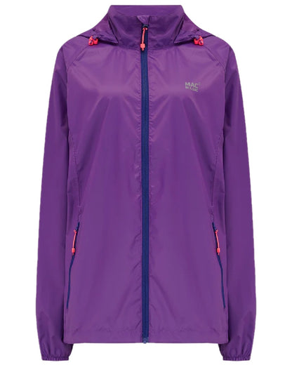Purple coloured Mac In A Sac Packable Origin Waterproof Jacket on white background 