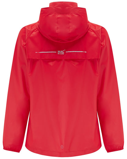 Red coloured Mac In A Sac Packable Origin Waterproof Jacket on white background 