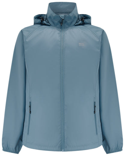 Steel Grey Coloured Mac In A Sac Origin Packable Waterproof Jacket on white background 