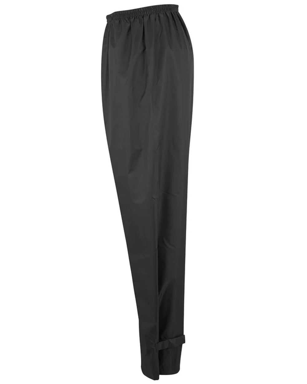 Black coloured Mac In A Sac Origin Packable Waterproof Overtrousers on white background 