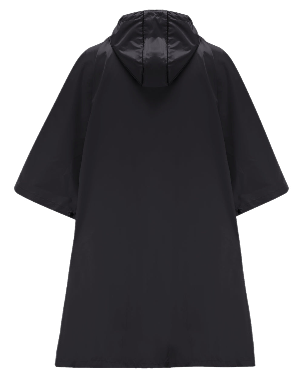 Black Coloured Mac In A Sac Origin Waterproof Poncho on white background 