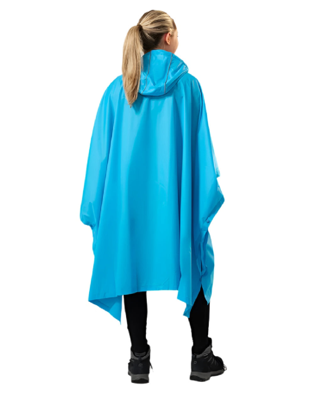 Neon Blue Coloured Mac In A Sac Origin Waterproof Poncho Neon on white background 