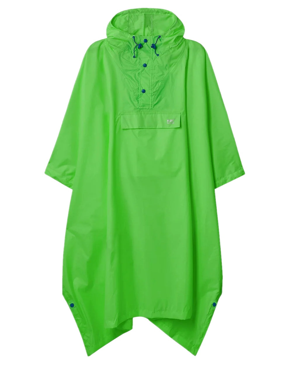 Neon Green Coloured Mac In A Sac Origin Waterproof Poncho Neon on white background 