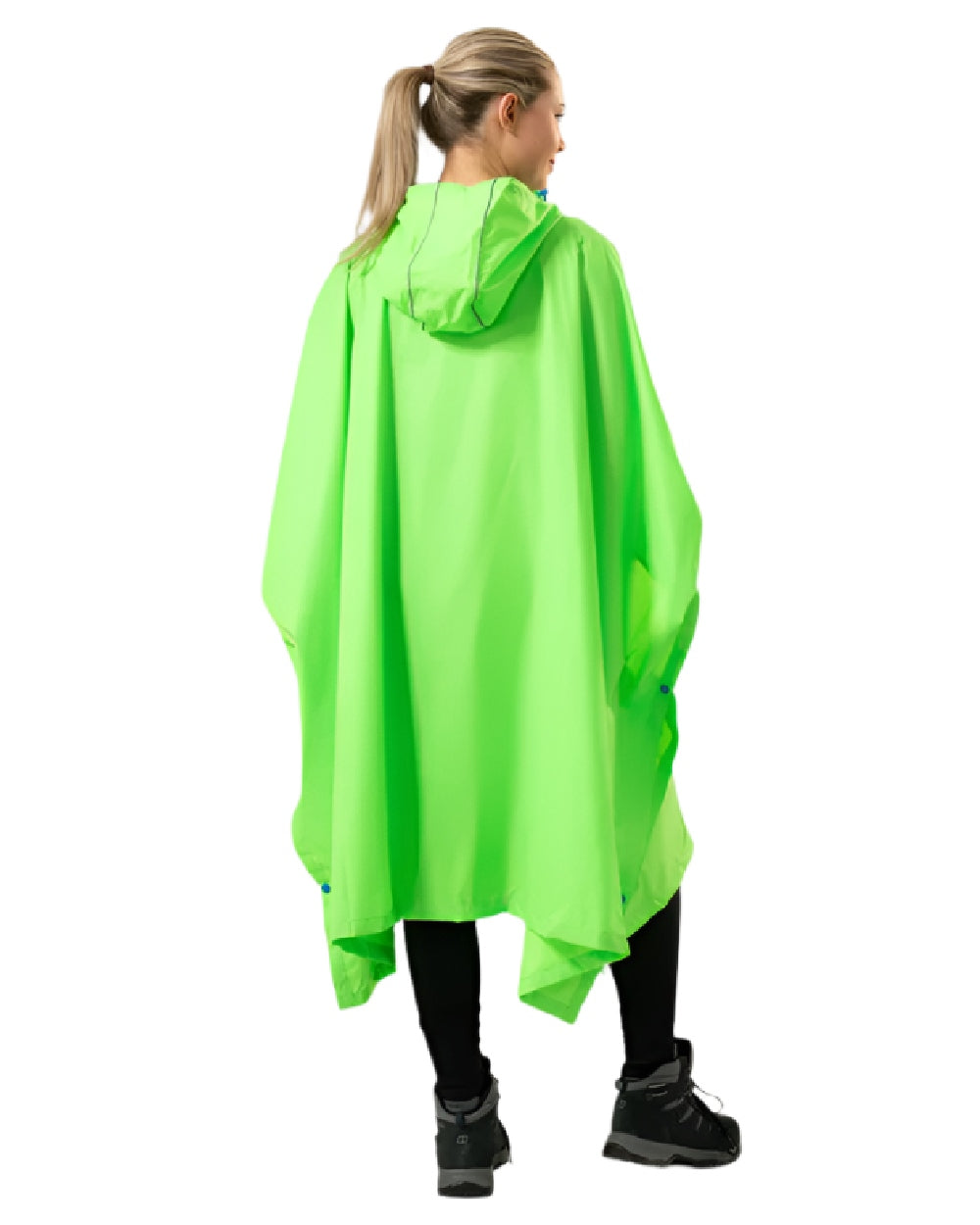 Neon Green Coloured Mac In A Sac Origin Waterproof Poncho Neon on white background 