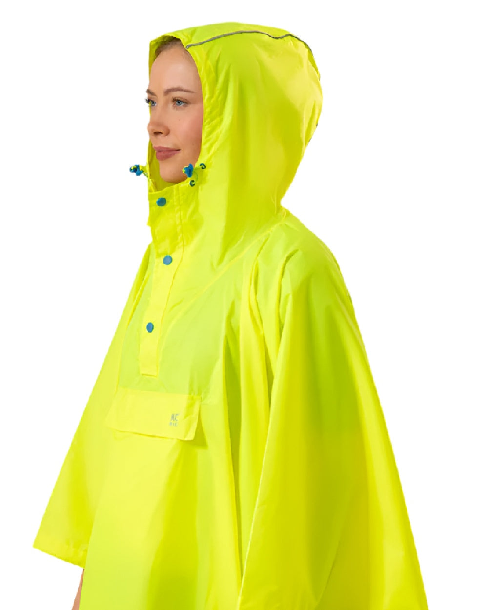 Neon Yellow Coloured Mac In A Sac Origin Waterproof Poncho Neon on white background 