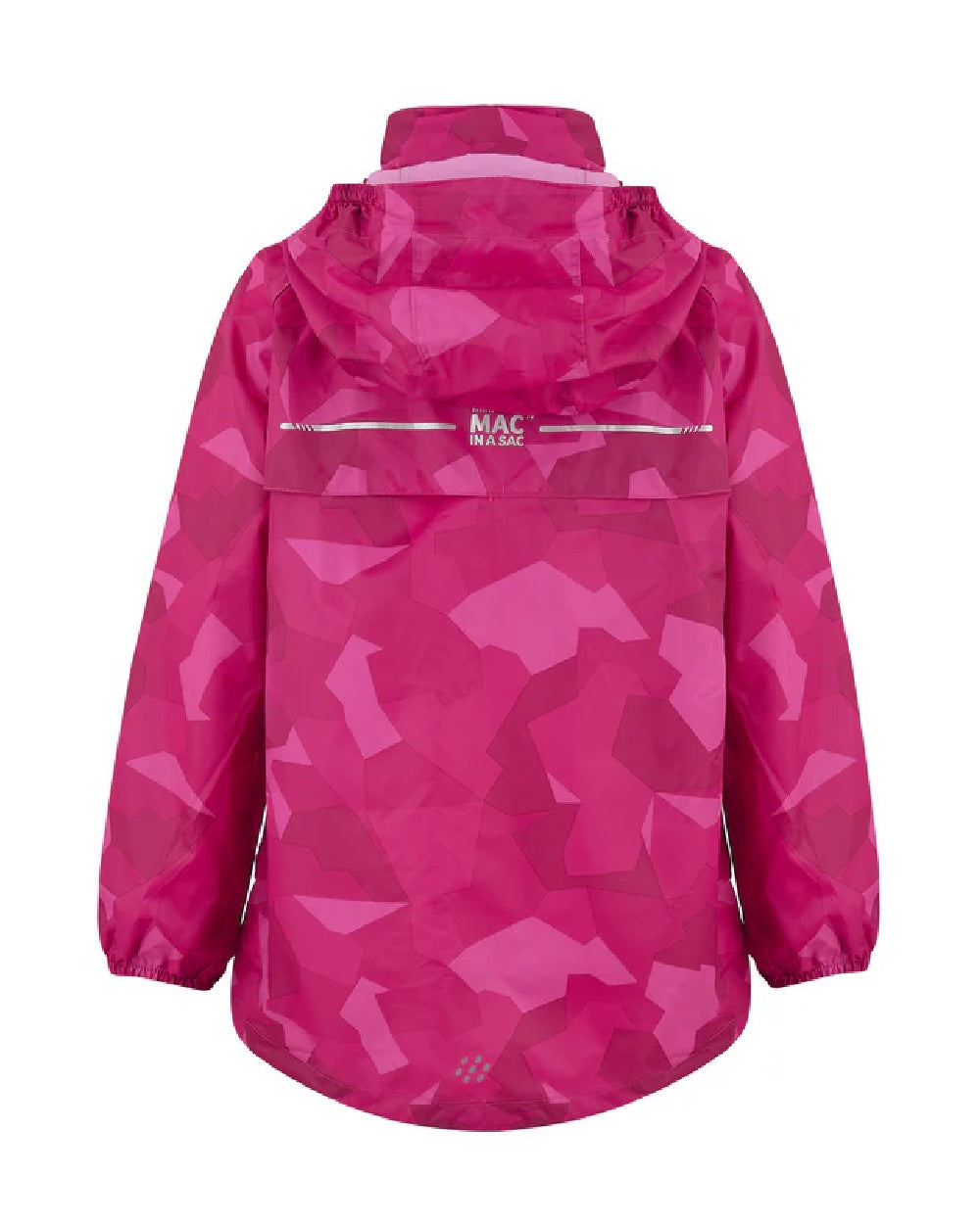 Blue Pink coloured Mac In A Sac Origin Childrens Mini Packable Waterproof Jacket on white background 