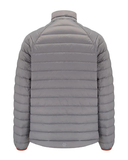 Burnt Orange Grey coloured Mac In A Sac Packable Mens Polar Down Jacket on white background 