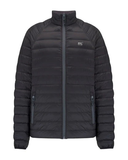Jet Black Charcoal coloured Mac In A Sac Packable Mens Polar Down Jacket on white background 