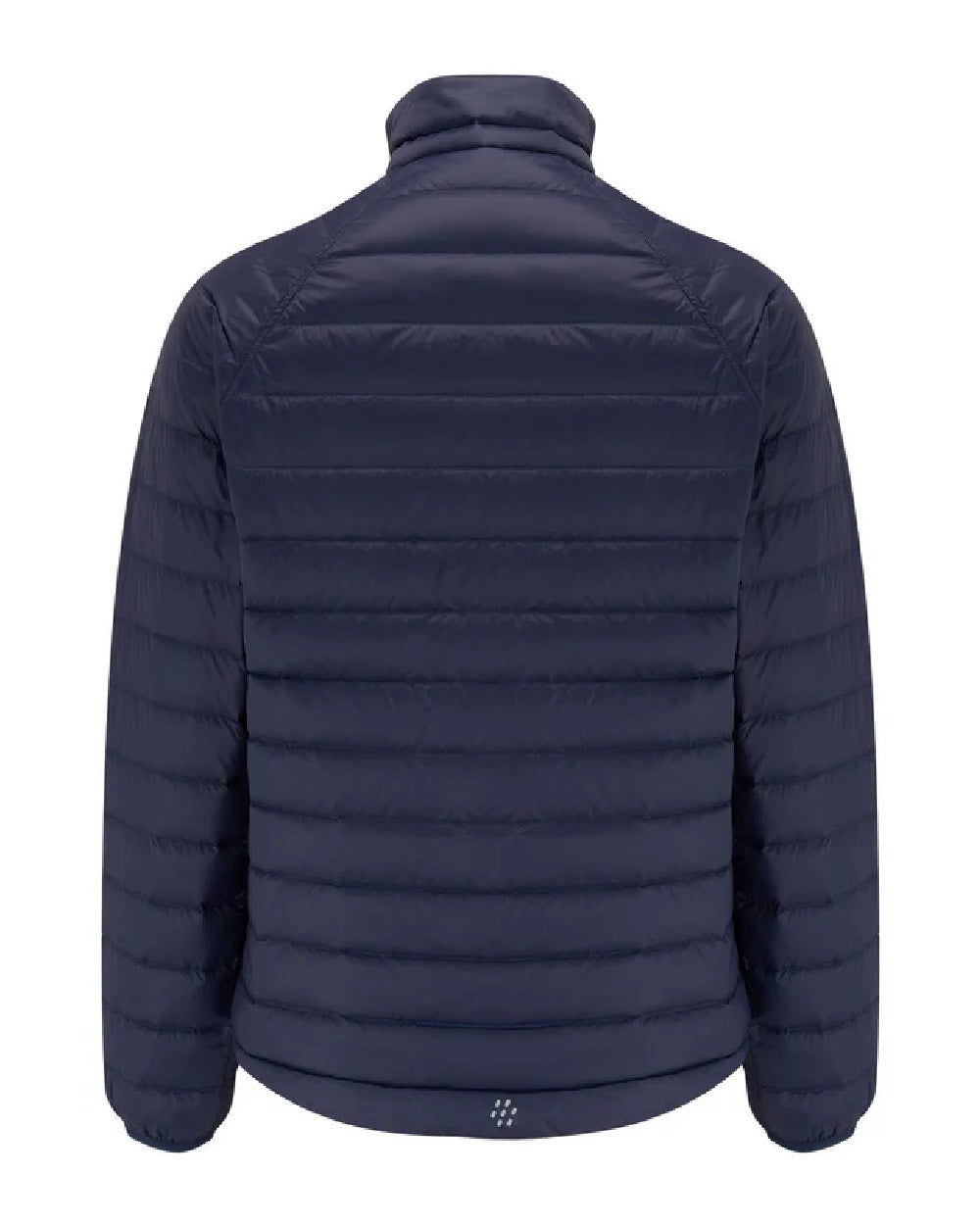 Navy Saxe Blue coloured Mac In A Sac Packable Mens Polar Down Jacket on white background 