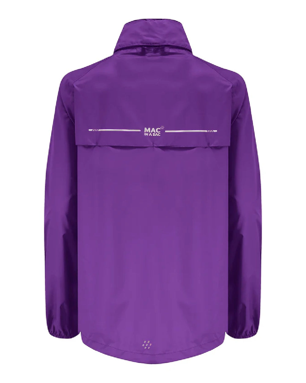 Purple coloured Mac In A Sac Packable Origin Waterproof Jacket on white background 