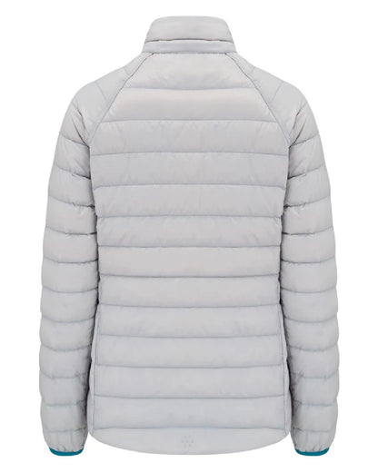 Petrol Soft Grey coloured Mac In A Sac Packable Womens Down Jacket on white background 
