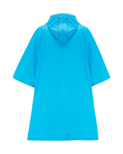 Neon Blue coloured Mac In A Sac Waterproof Poncho on a white background 