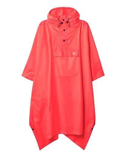 Neon Watermelon coloured Mac In A Sac Waterproof Poncho on a white background 