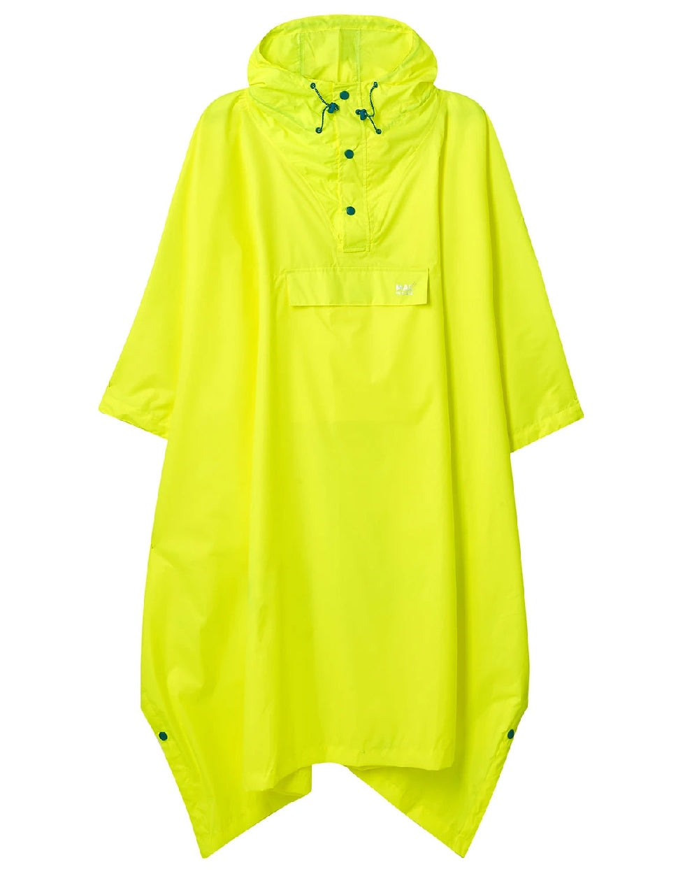 Neon Yellow coloured Mac In A Sac Waterproof Poncho on a white background 