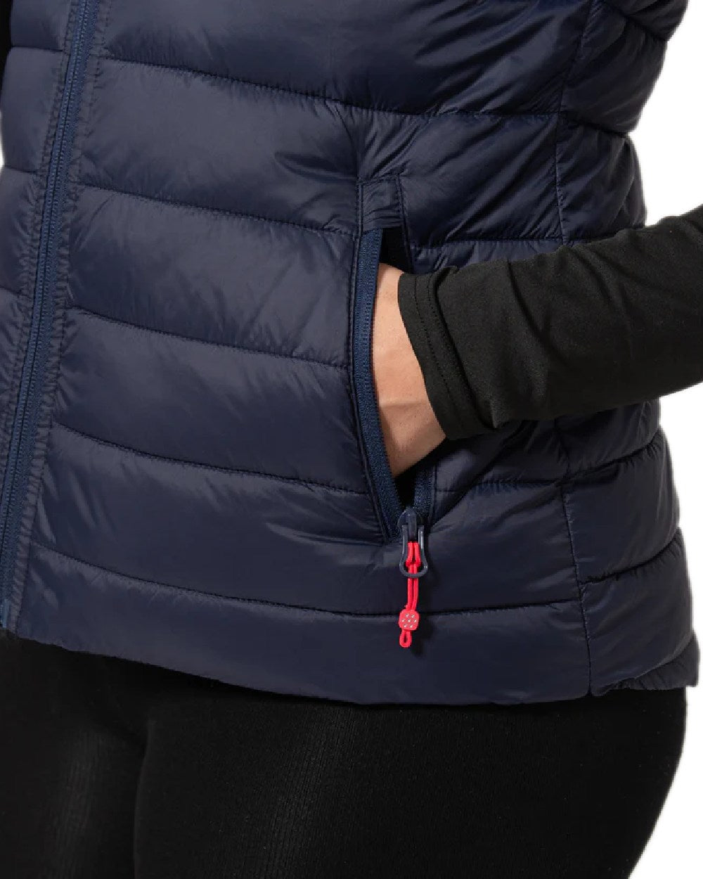 Navy Coloured Mac In A Sac Womens Synergy Gilet on white background 