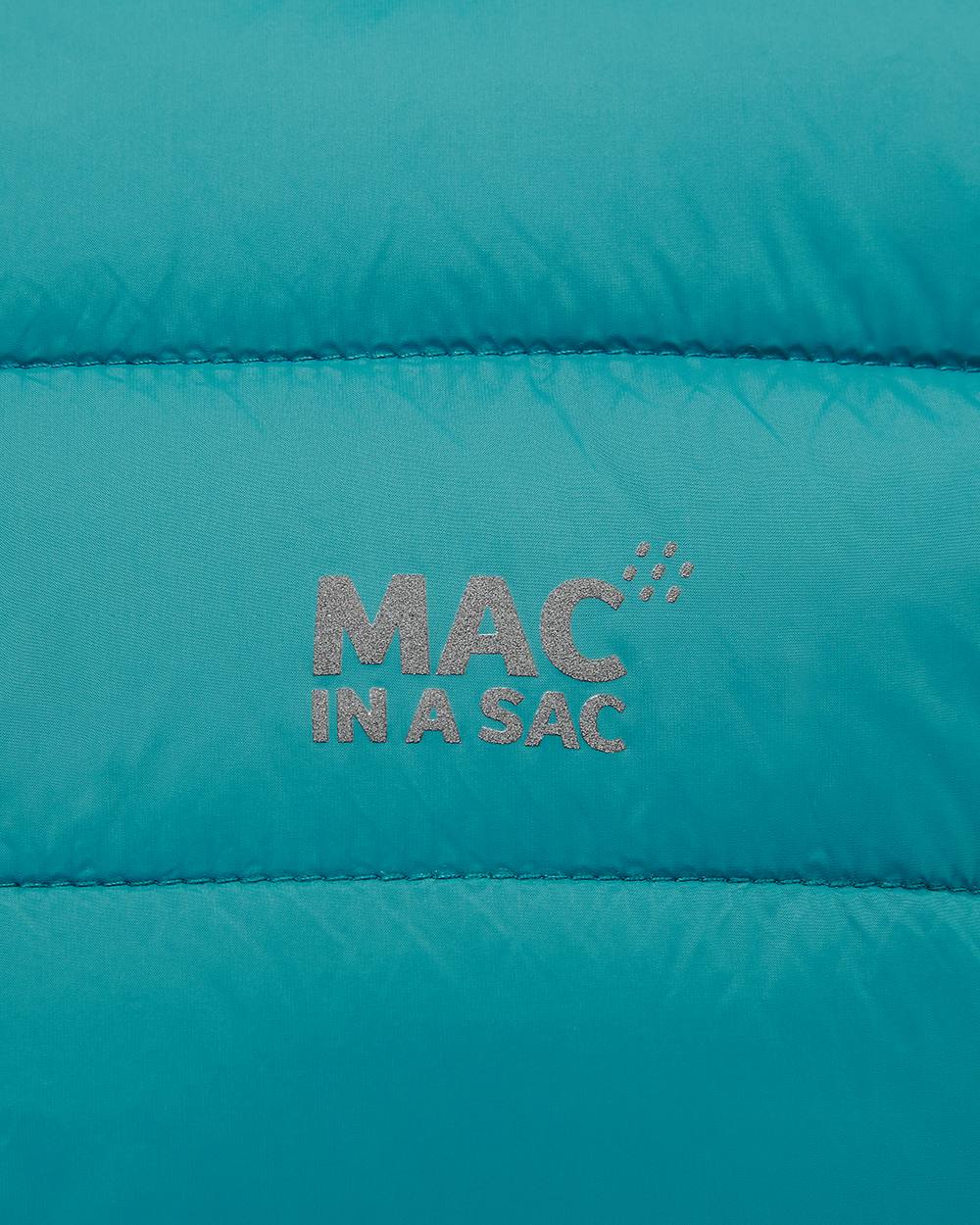 Soft Teal Coloured Mac In A Sac Womens Synergy Gilet on white background 