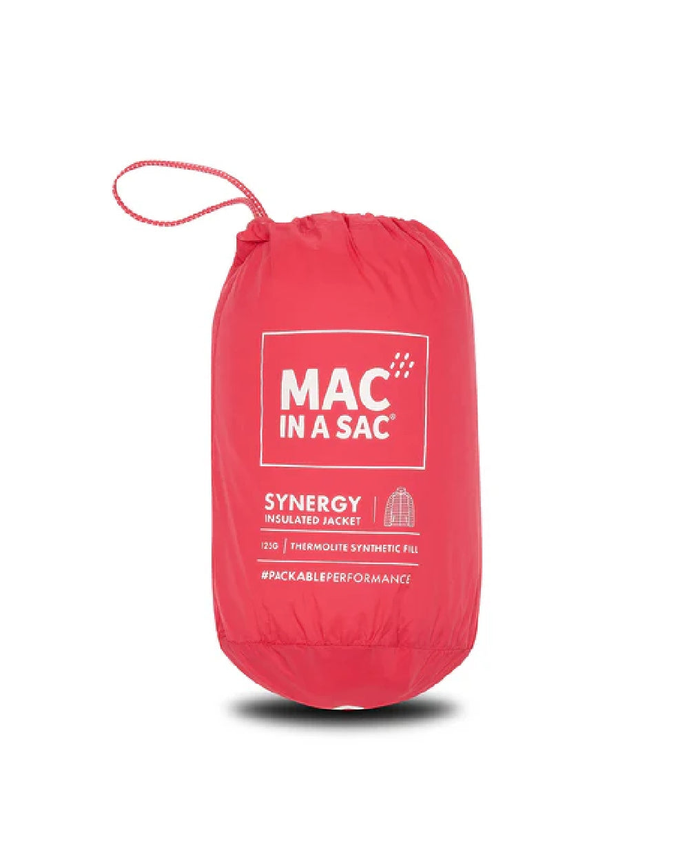 Watermelon coloured Mac In A Sac Womens Synergy Jacket on white background 
