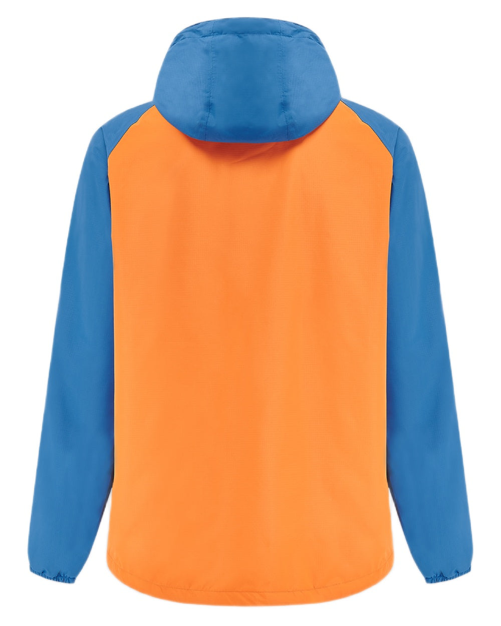 Blue Burnt Orange coloured Mac In A Sac Nomad Waterproof Half Zip Jacket on white background 