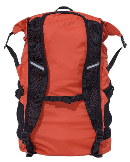Burnt Orange coloured Mac In A Sac Travelite Packable Waterproof Backpack on white background 