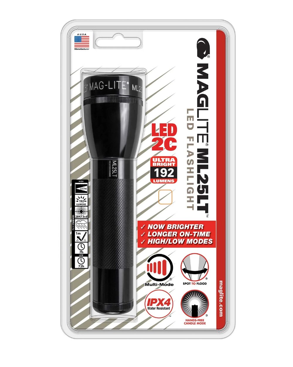 Maglite ML25LT LED 2 Cell Flashlight in Black