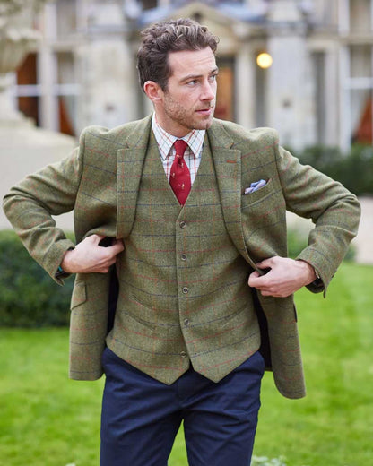 Alan Paine Surrey Mens Tweed Lined Blazer in Meadow 