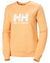 Miami Peach coloured Helly Hansen Womens Logo Crew Sheatshirt 2.0 on a white background #colour_miami-peach