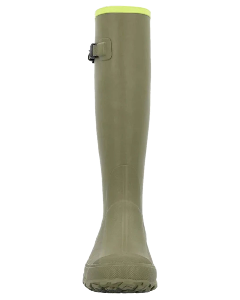 Olive Lime Green Coloured Muck Boots Harvester Tall Boots on white background 