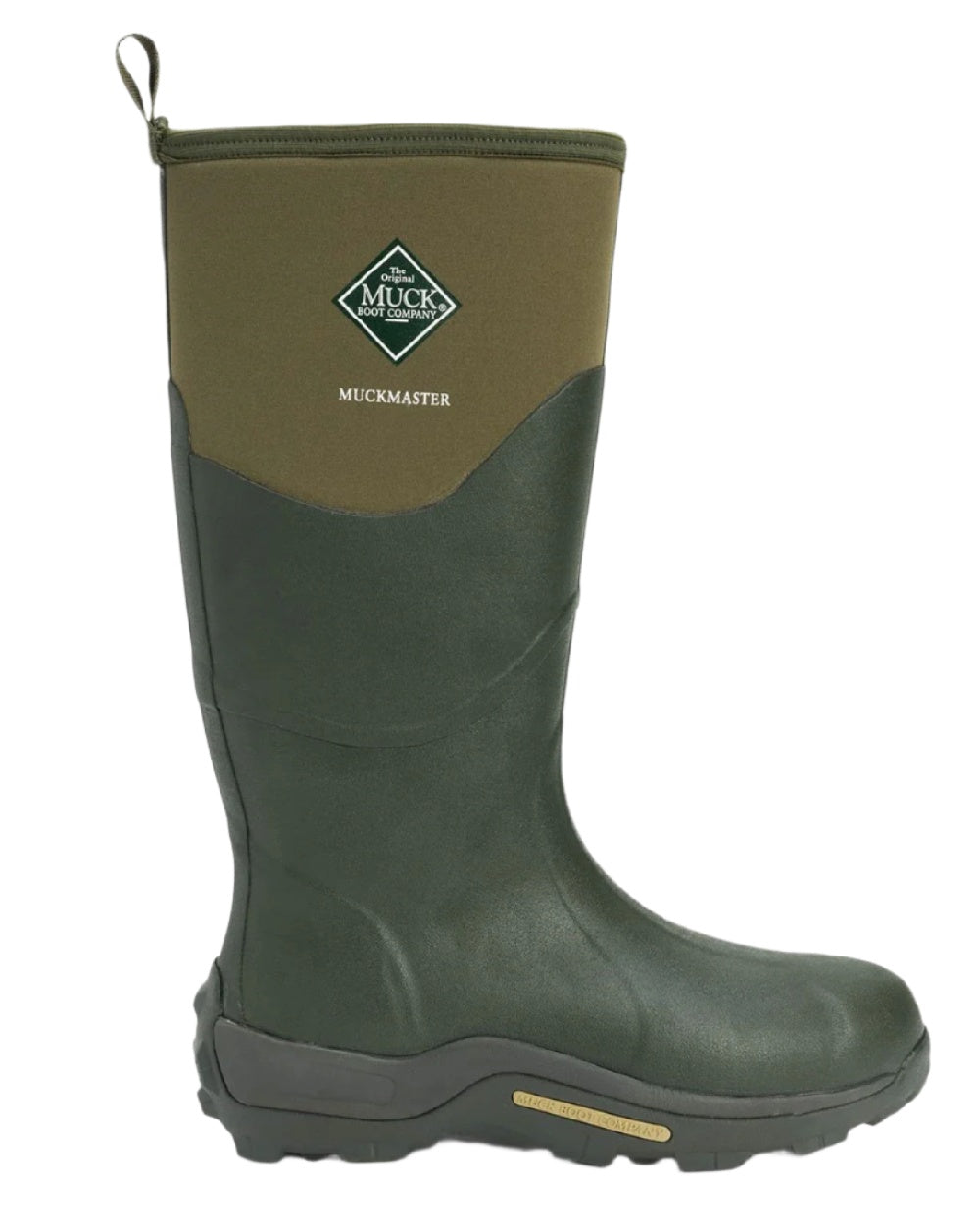 Moss Coloured Muck Boots Muckmaster Tall Boot on white background 
