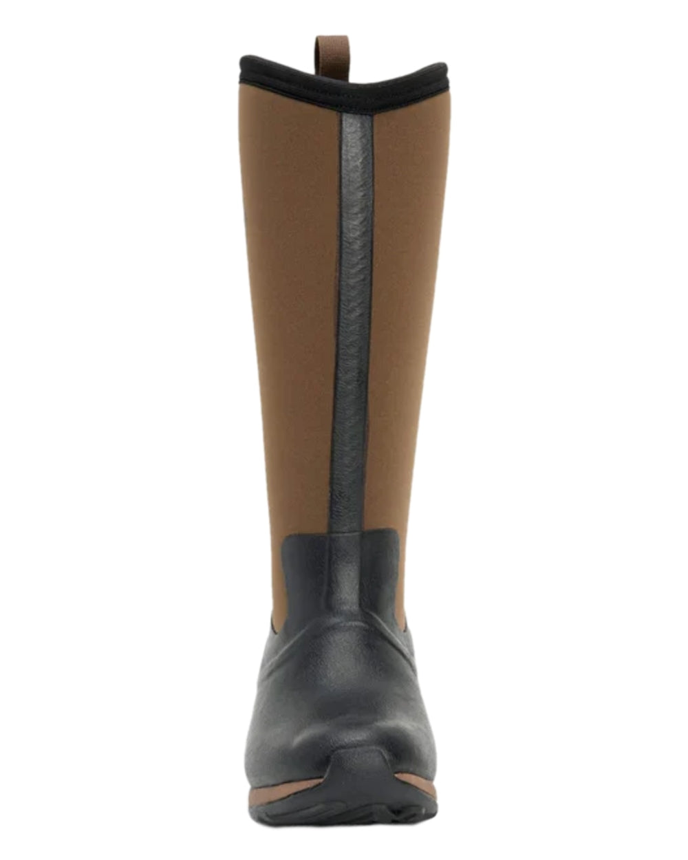 Black Tan Coloured Muck Boots Womens Arctic Adventure Tall Boots on white background 