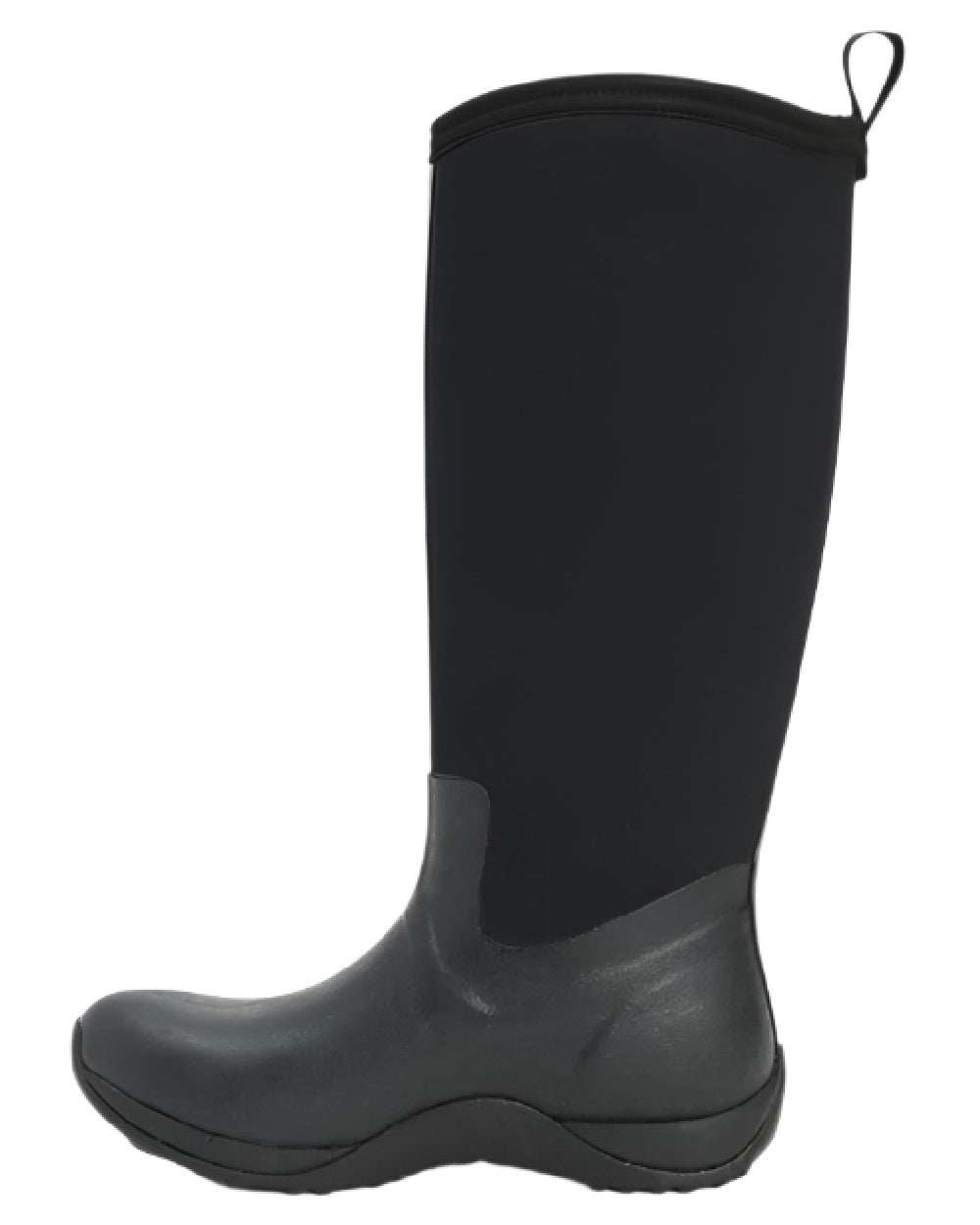 Black Coloured Muck Boots Womens Arctic Adventure Tall Boots on white background 