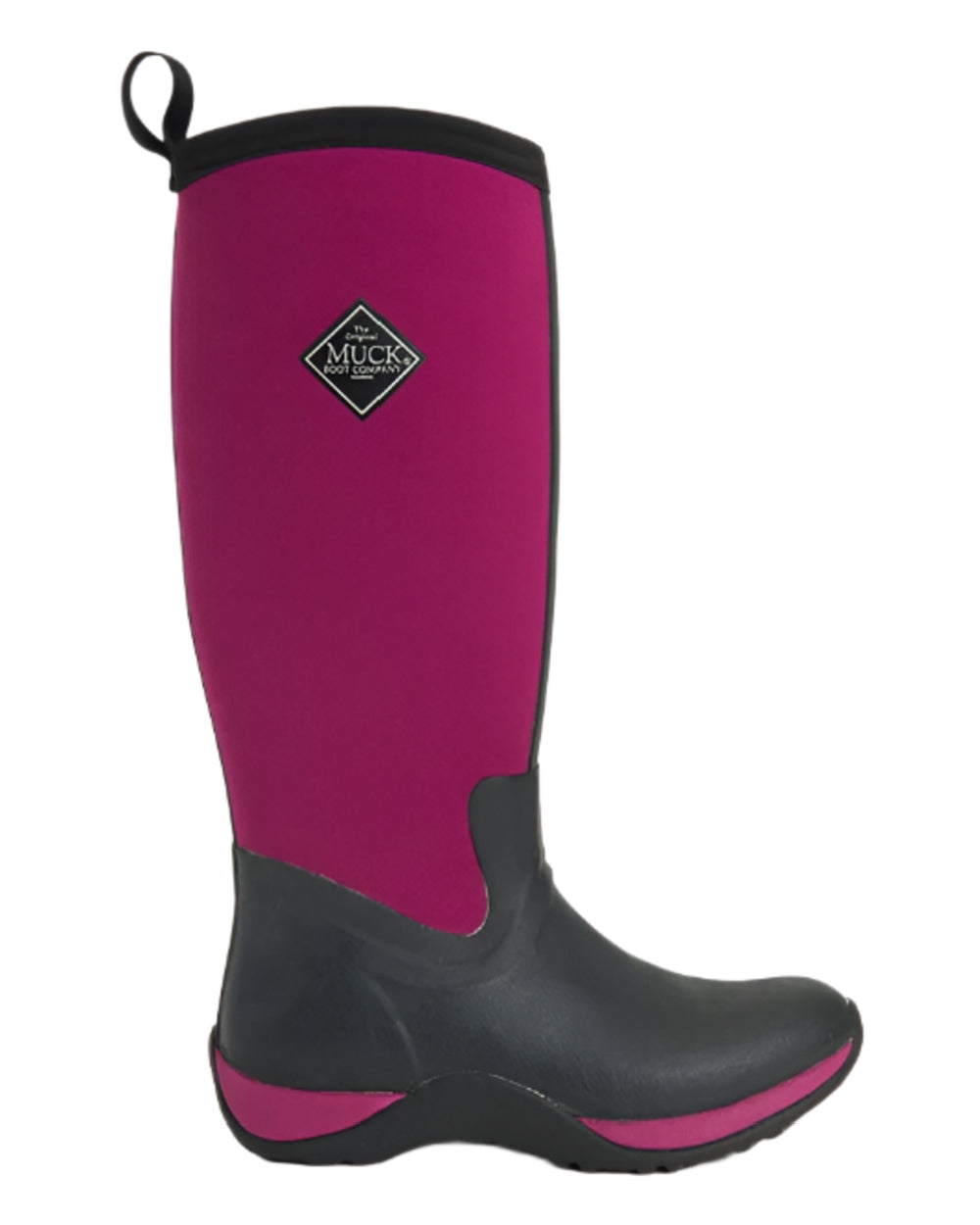 Maroon Coloured Muck Boots Womens Arctic Adventure Tall Boots on white background 